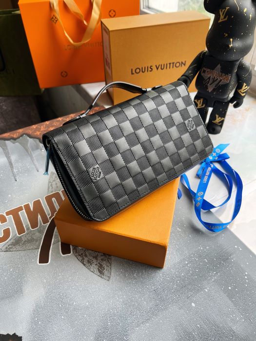 Гаманець клатч чоловічий чорний Louis Vuitton луі вітон кошелек кожа