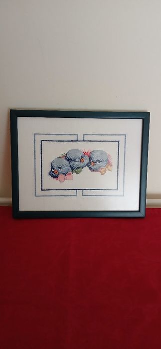 Quadro bordado a ponto cruz