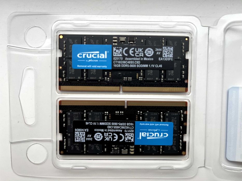 Crucial RAM DDR5 32 GB kit (2 x 16 GB) 5600 MHz SODIMM CT32G56C46S5