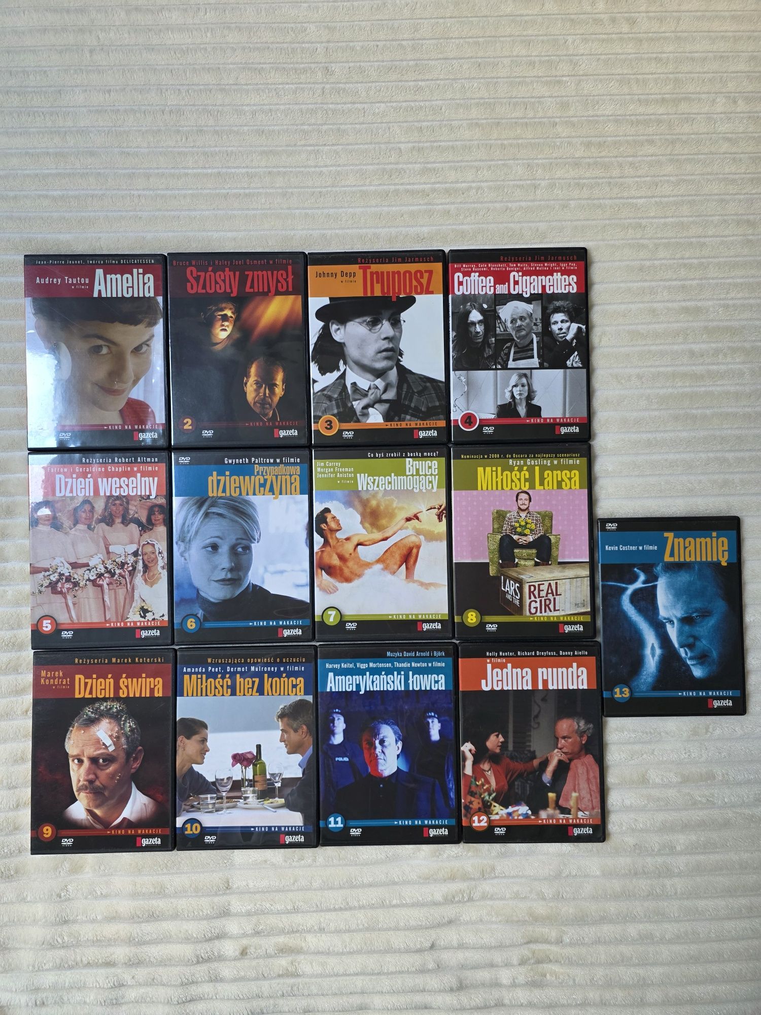 Zestaw płyt DVD Kino na wakacje Gazeta wyborcza Amelia Znamię Bruce