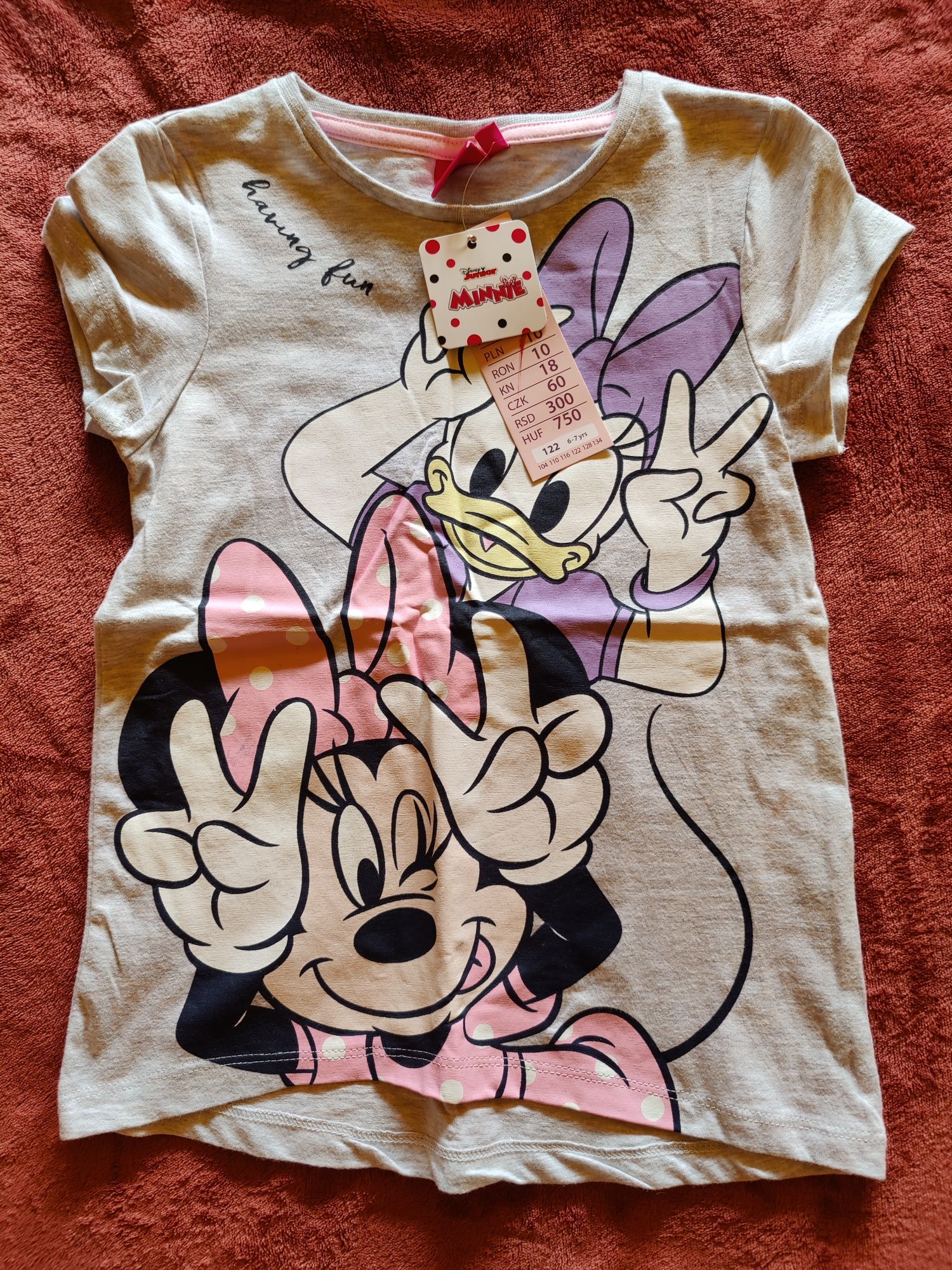 Nowy zestaw ubranek Myszka Minnie.Spódnica,sukienka,t-shirt x2,getry