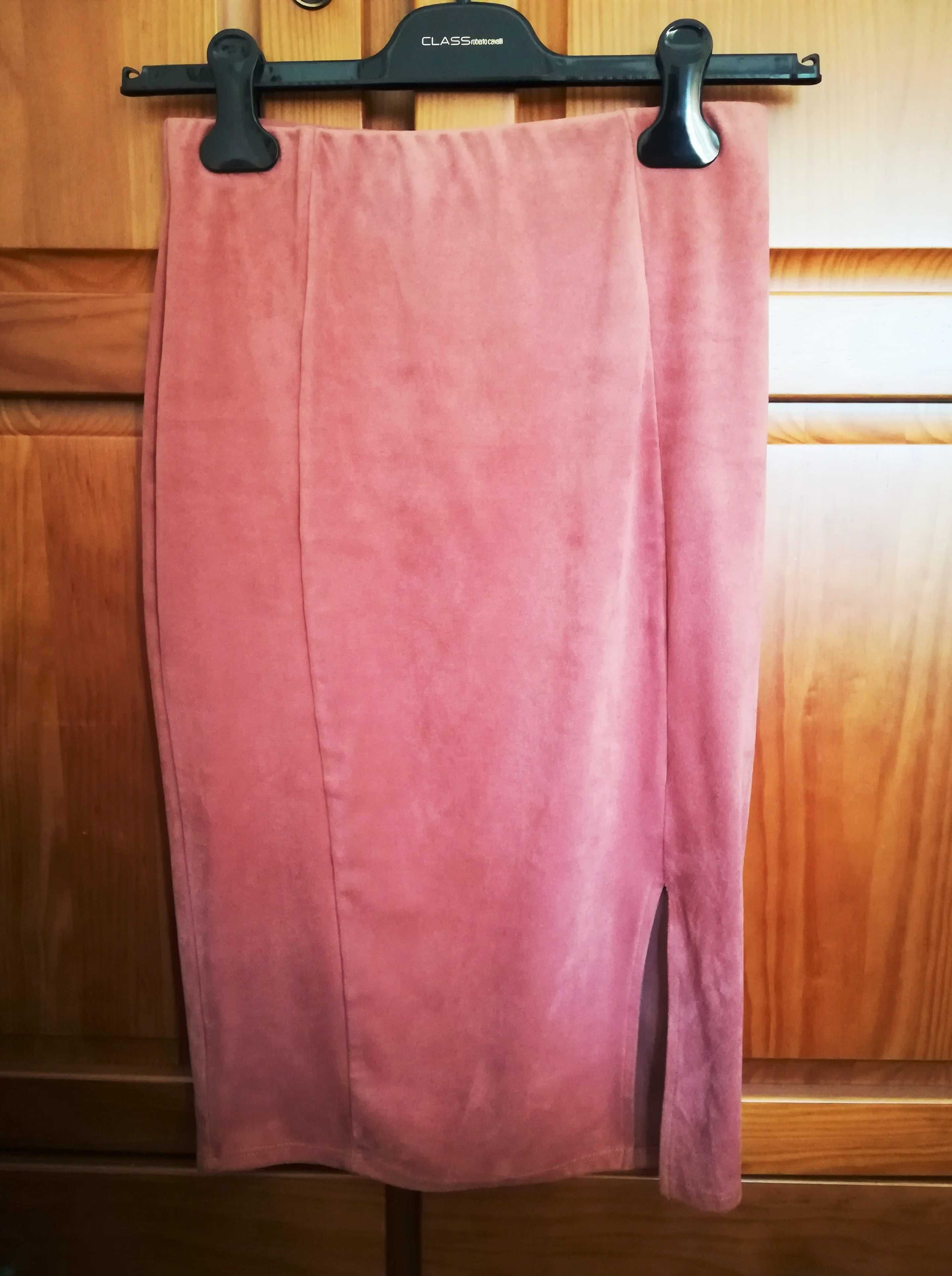 Saia lápis em tom rosa/ salmão Primark, estilo pele de pêssego, tam 34
