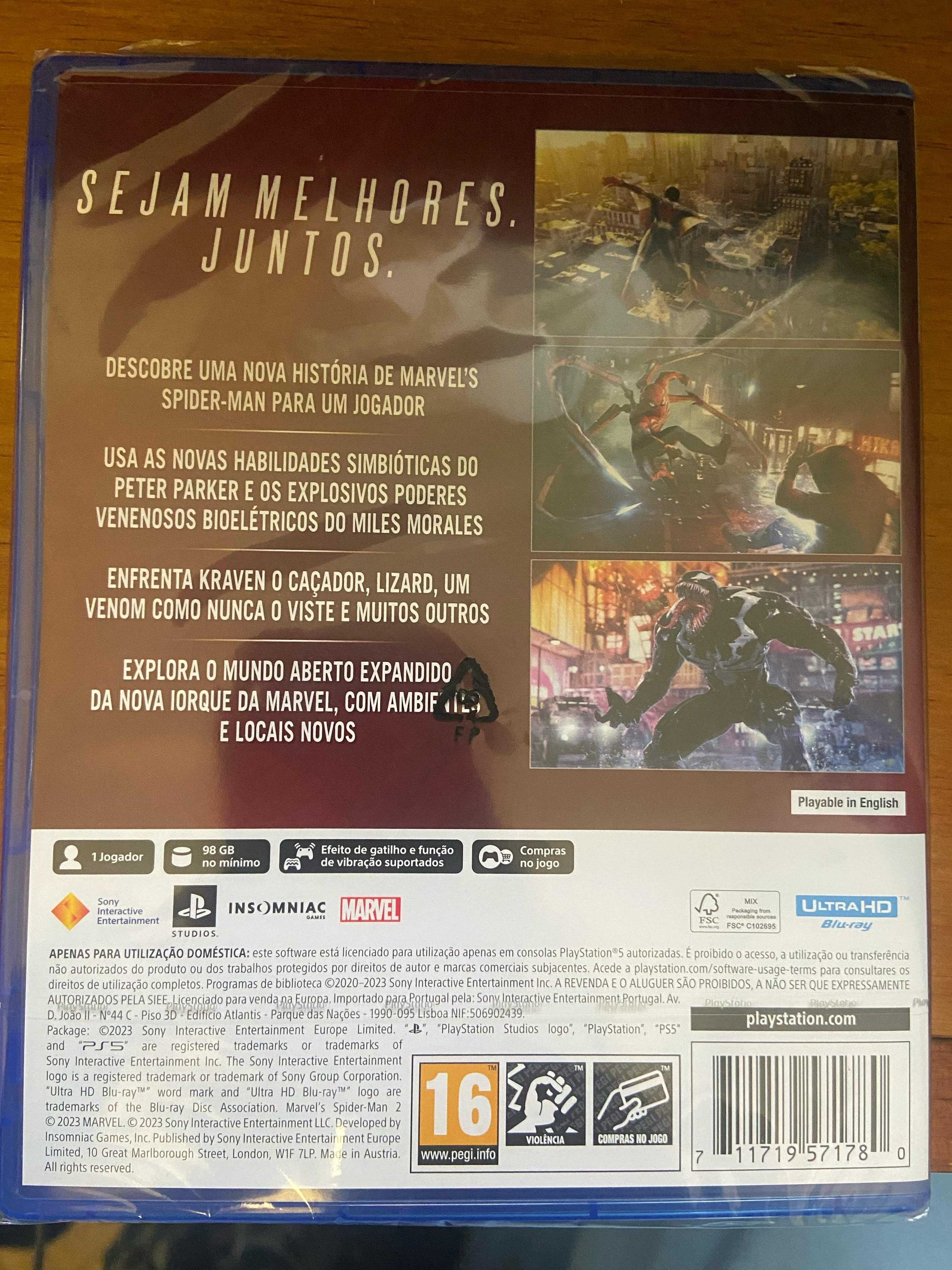 Jogo PS5 Marvel's Spider-Man 2 Novo (No Plástico)