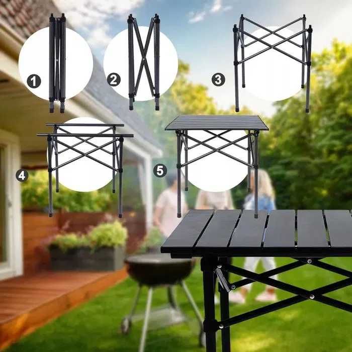 STÓŁ STOLIK SKŁADANY Kempingowy Balkonowy Turystyczny Przenośny