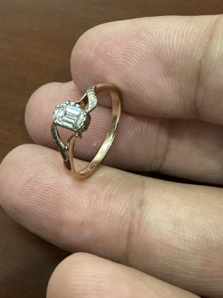 Шикарное кольцо ссср с большим бриллиантом