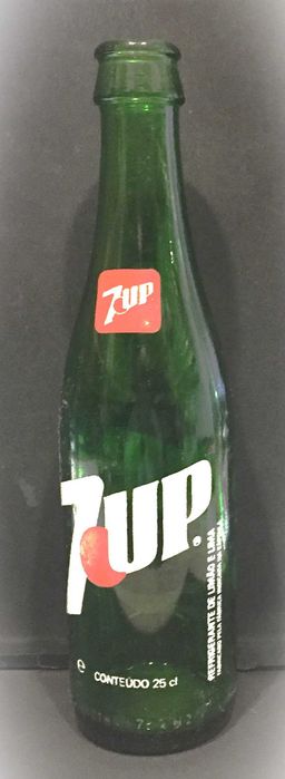 7 Up - garrafa antiga pirogravada