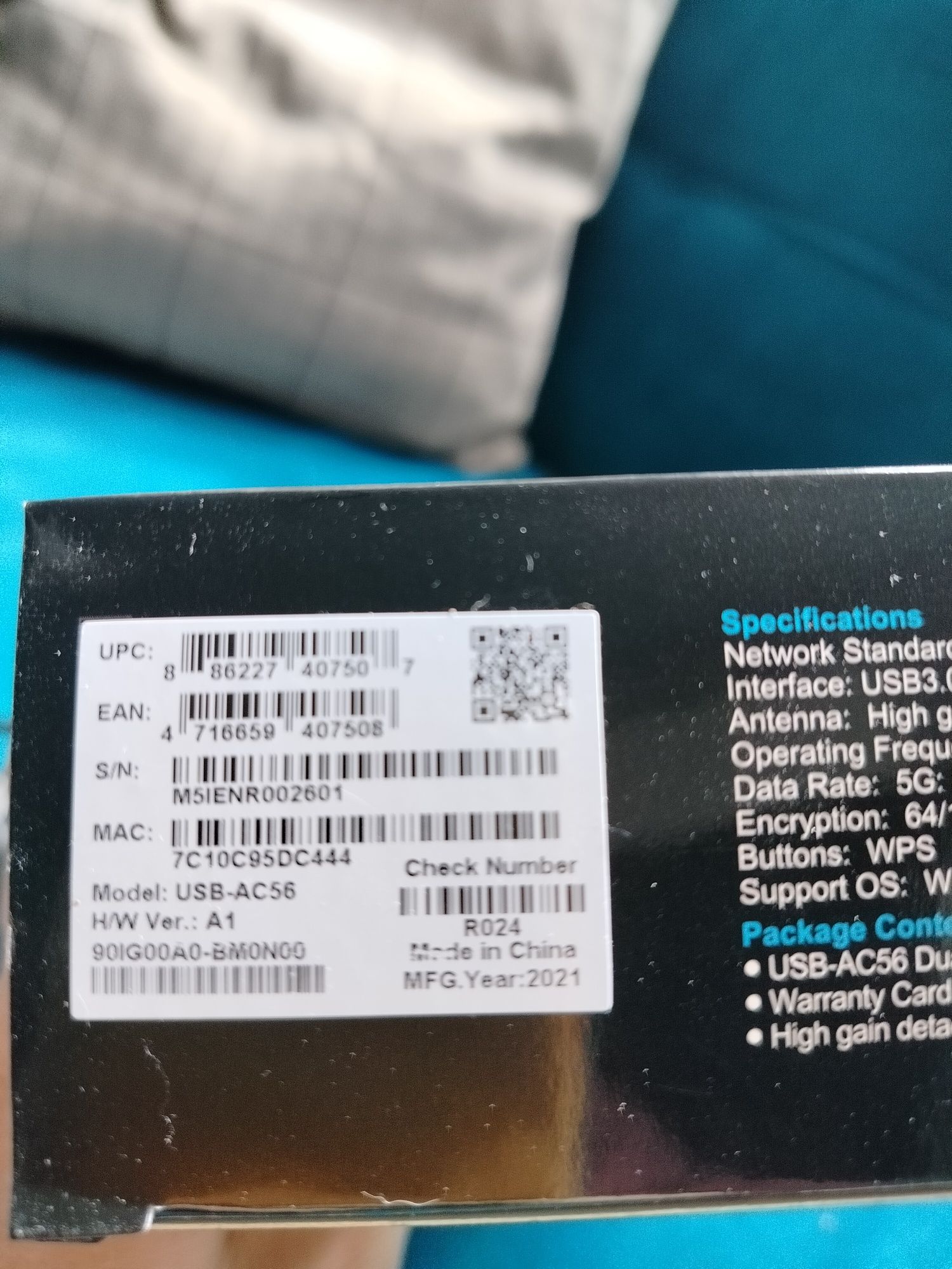 Adapter AC1300 karta sieciowa Wi-Fi USB 3.2 ASUS USB-AC56 802.11ac