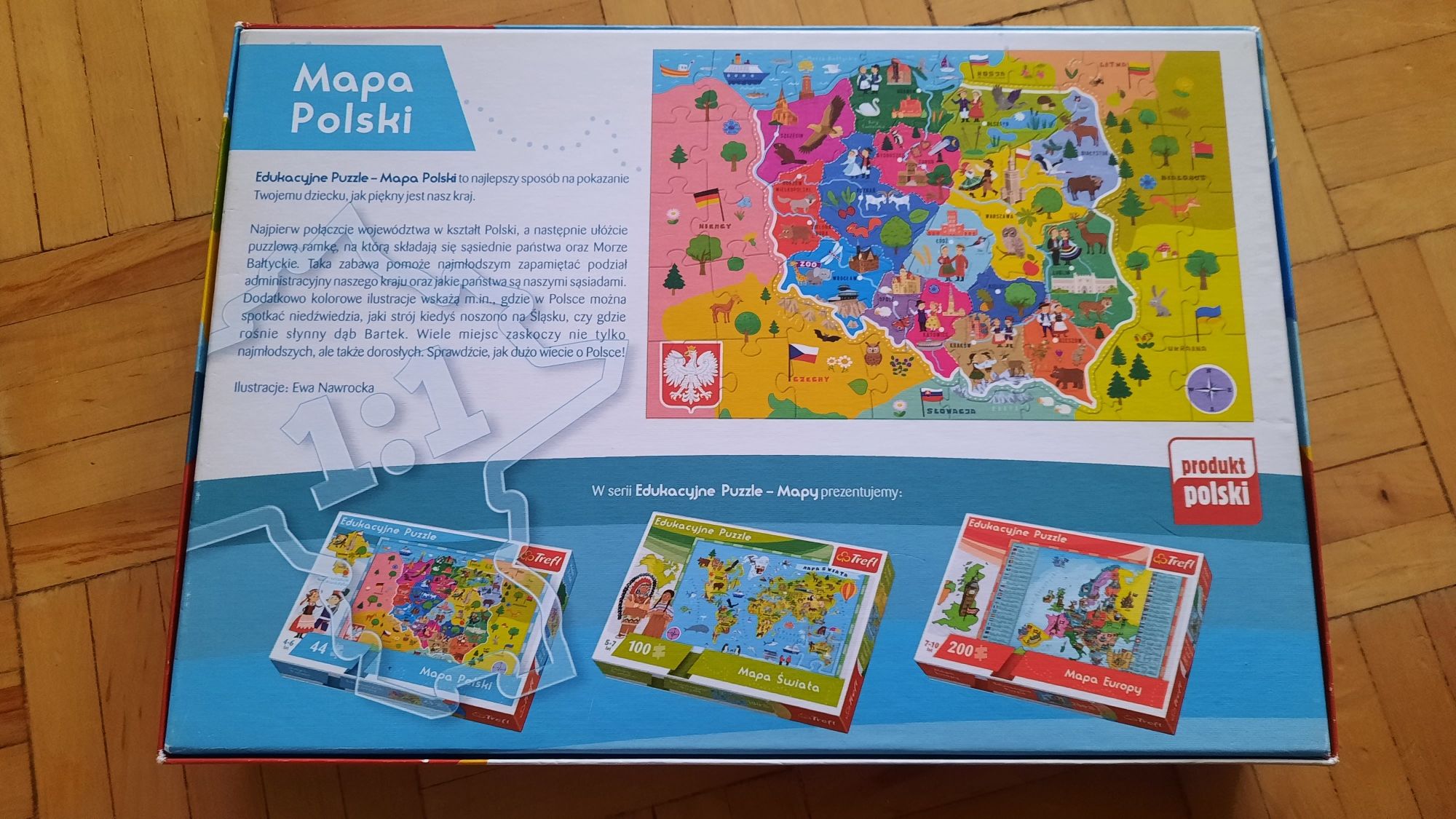 Trefl puzzle edukacyjne mapa Polski 44 elementy