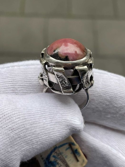 Warszawski Srebrny Pierścionek z org. Metką - Rodonit - 15,68g - ORNO