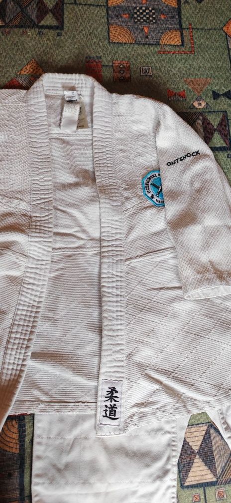 Kimono komplet OUTSHOCK Judo 350 wzrost 130cm 8-9 lat biały pas adidas
