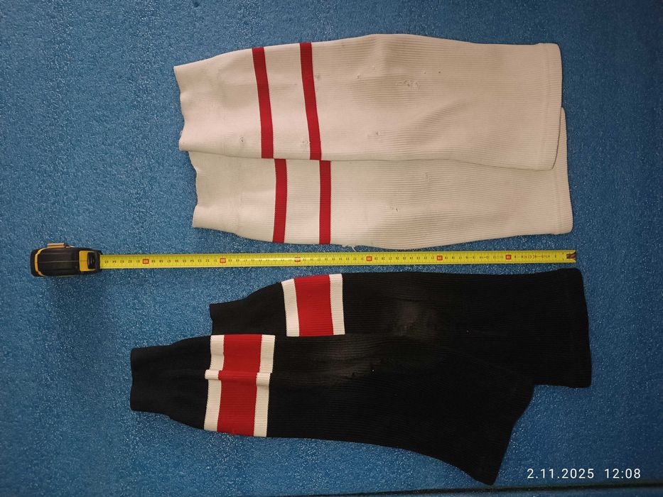 Komplet 4 par getrów hokejowych dziecięcych, długość 52–54 cm