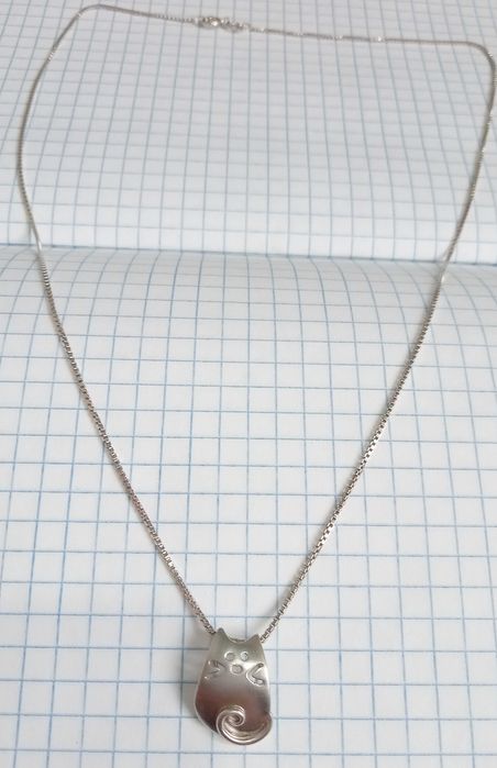 Підвіс кулон "Котик" з ланцюжком срібло 925 проба, Вінтаж