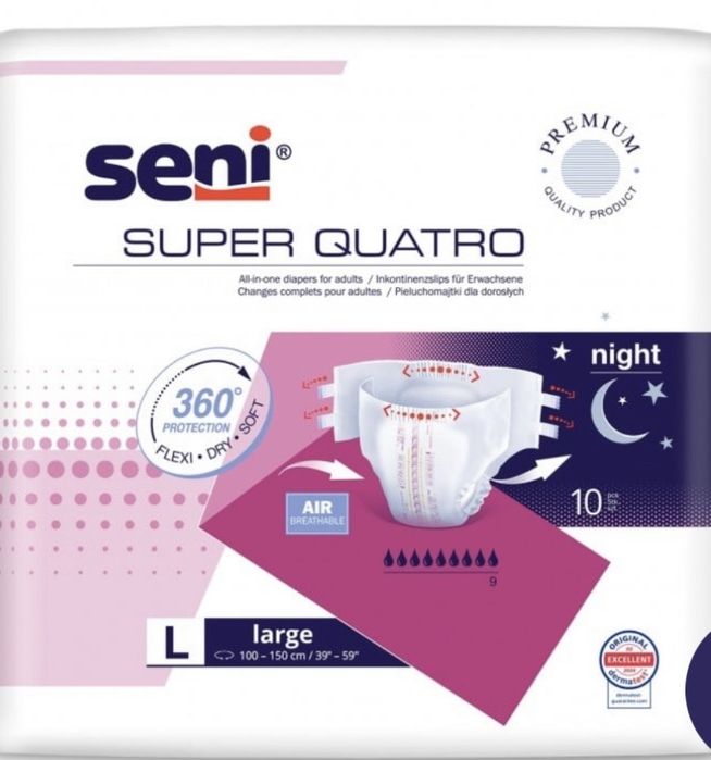 Pieluchy dla doroslych 20 paczek  super quatro L