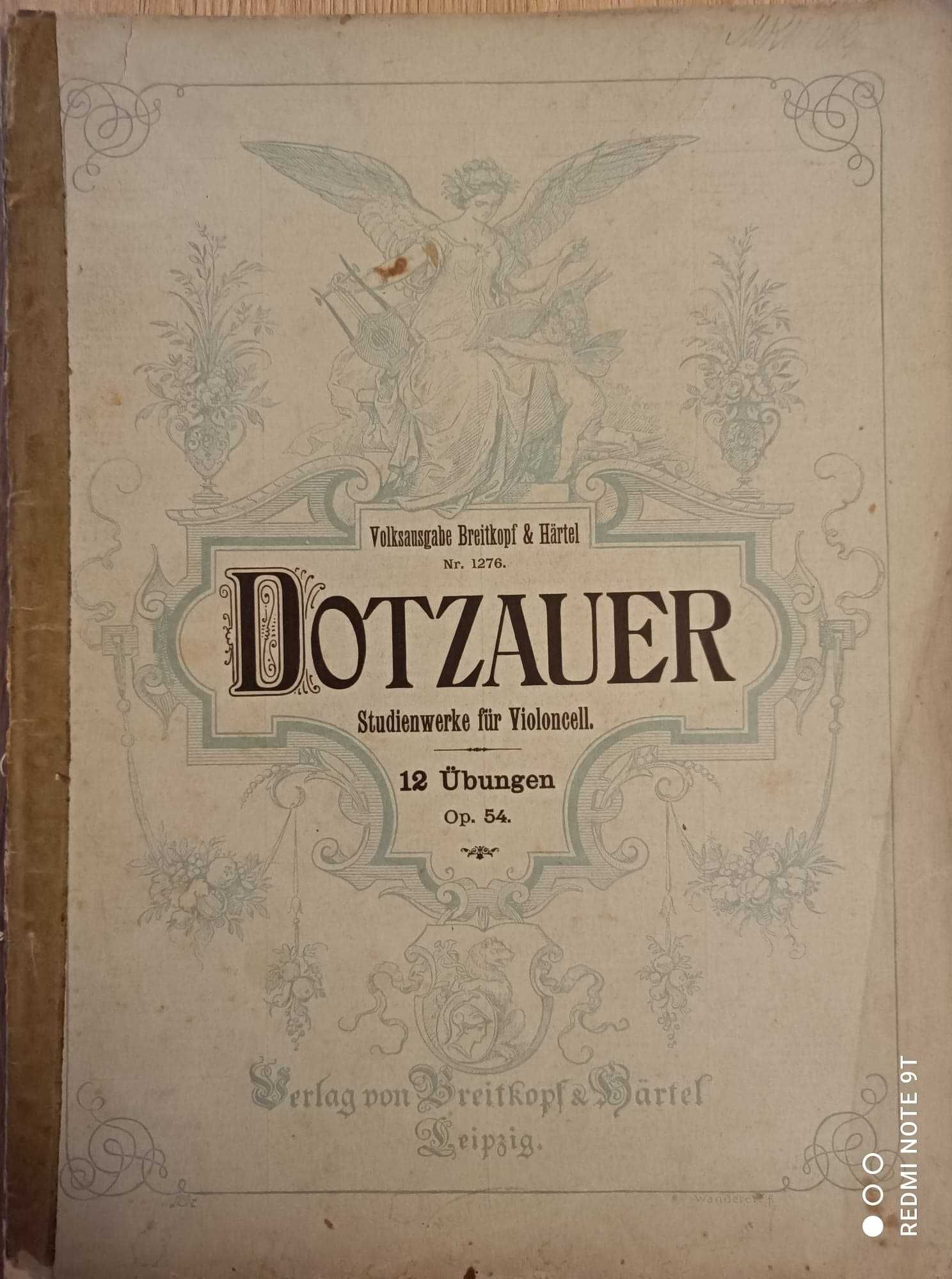 Nuty na wiolonczelę  Dotzauer  12 etiud op.54  wyd. Breitkopf  Hartel