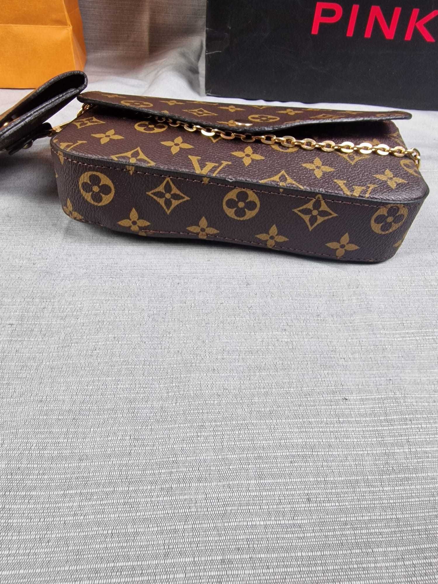 Torebka łódeczka LV Louis Vuitton monogram brązowa