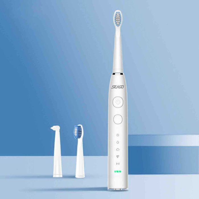 Soniczna szczoteczka do zębów Seago SG-575 + etui +2 końcówki ,biała