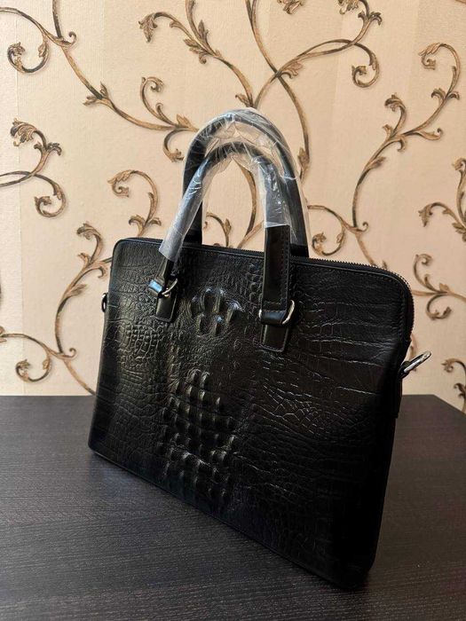 Стильна чоловіча / стильная мужская сумка під крокодилячу шкіру • Нова