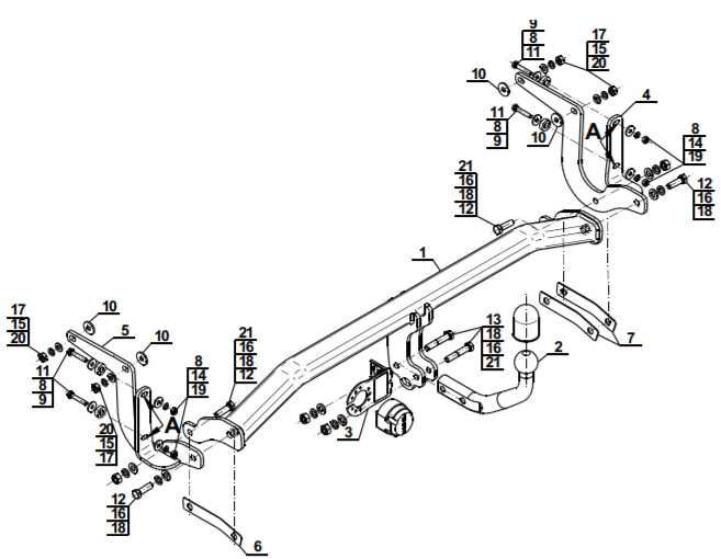 HAK HOLOWNICZY + Moduł 7P do Peugeot 308 II SW od 2014 do 2021