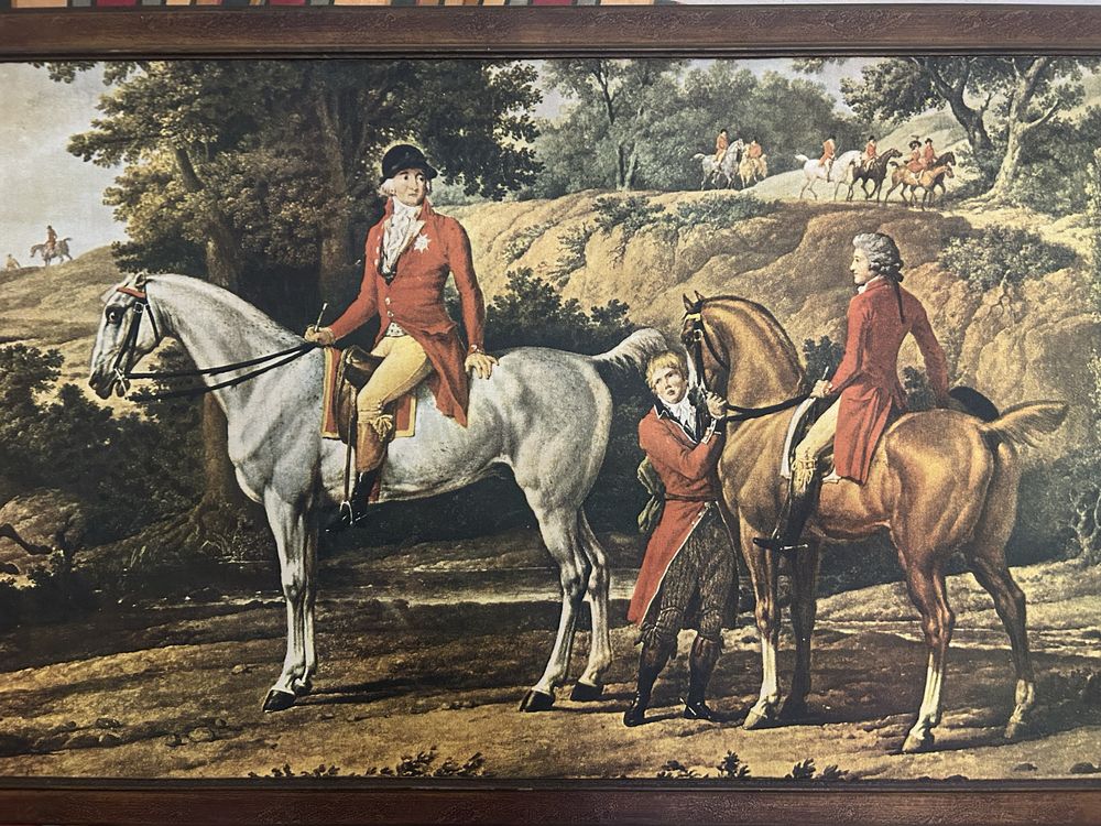 Quadro com gravura de caça