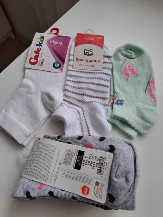 Набір 6 пар носки для дівчинки комплектом фірмові носочки р.34-36