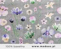 Materiał w kwiaty polne, Tkanina bawełniana na pościel Bawełna