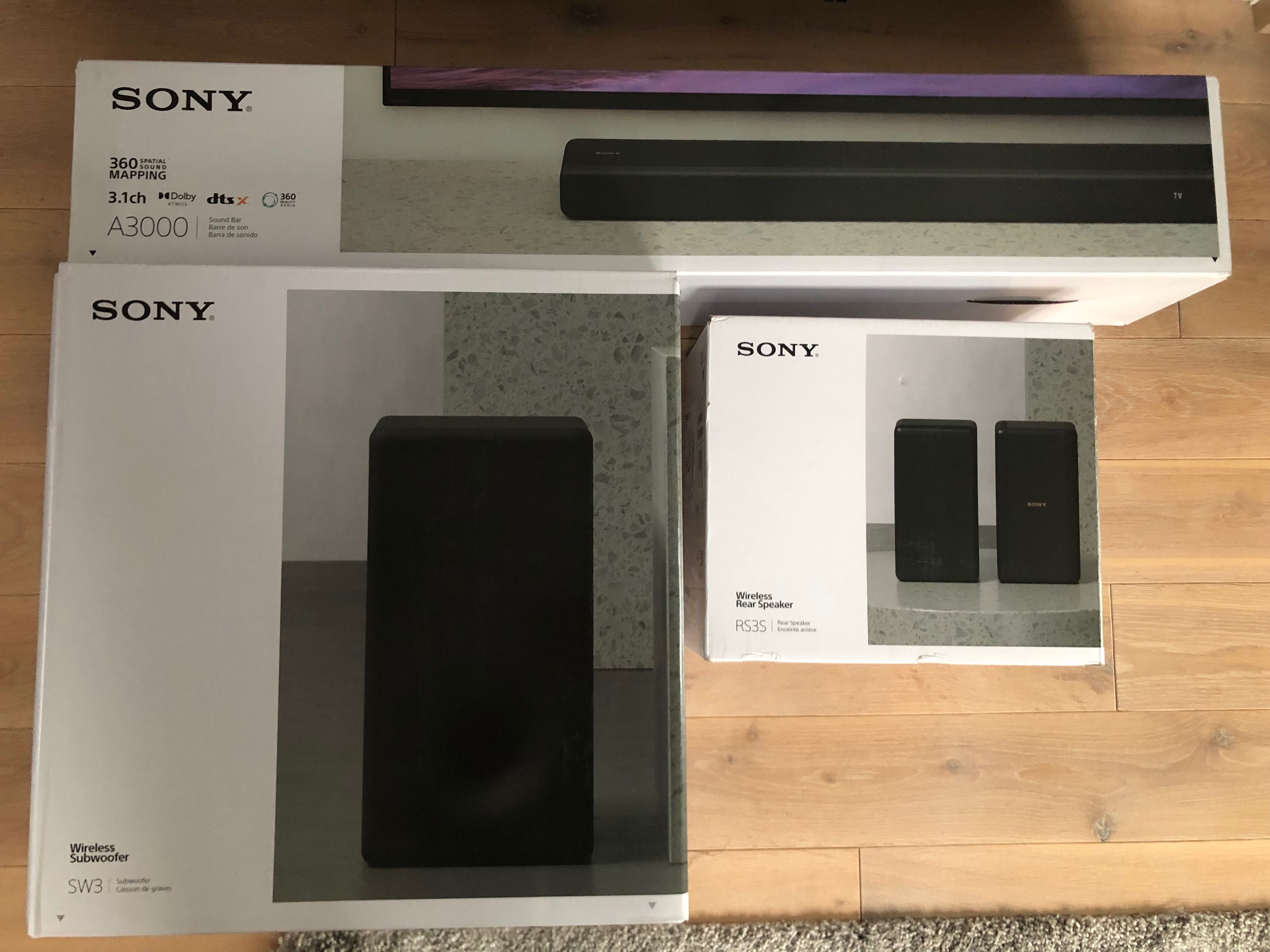 Zestaw SONY Soundbar HT-A3000 + głośniki SA-RS3S+subwoofer SA-SW3