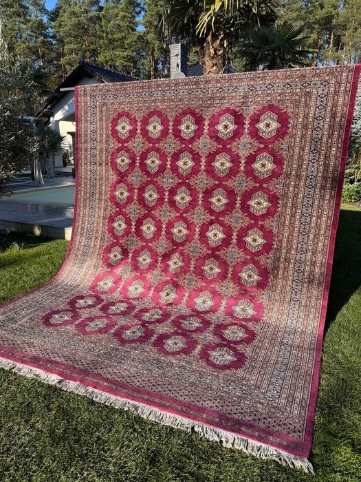 Nowy Dywan Kaszmirowy Pakistan Buchara ART DECO 370x275 galeria 28 tyś
