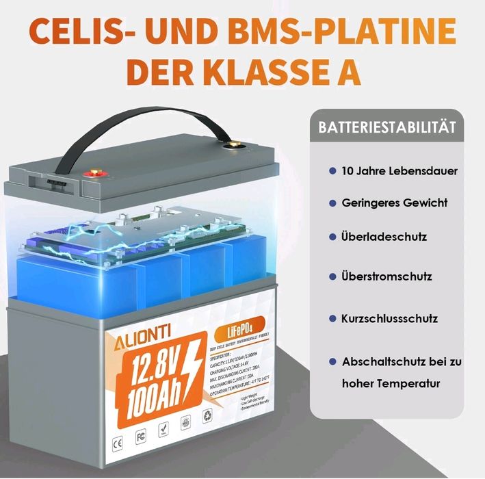 12 В 100 А·ч LiFePO4 литиевый аккумулятор BMS аккумулятор солнечная си