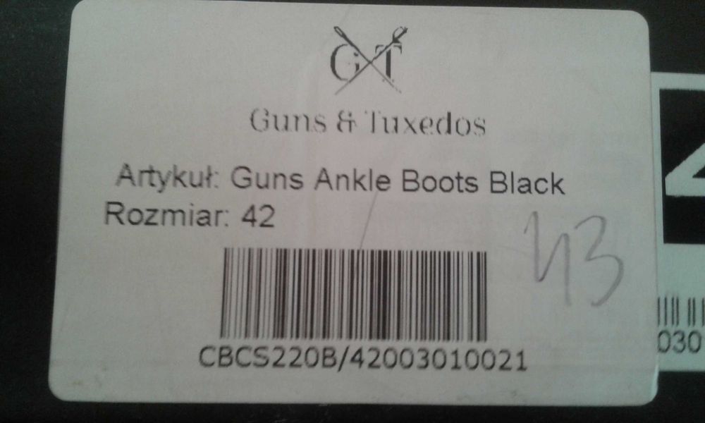 Buty sztyblety Guns&Tuxedos Nowe!!!