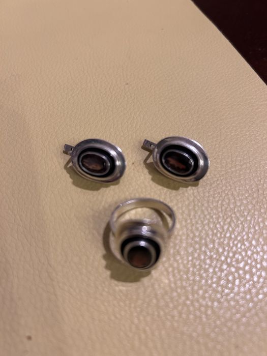 Срібний комплект з гранатом!