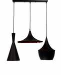 Potrójna lampa wisząca loft czarna FOGGI TRIO