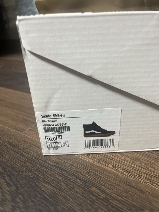 Vans Skate Sk8-Hi кеди Vans чорного кольору