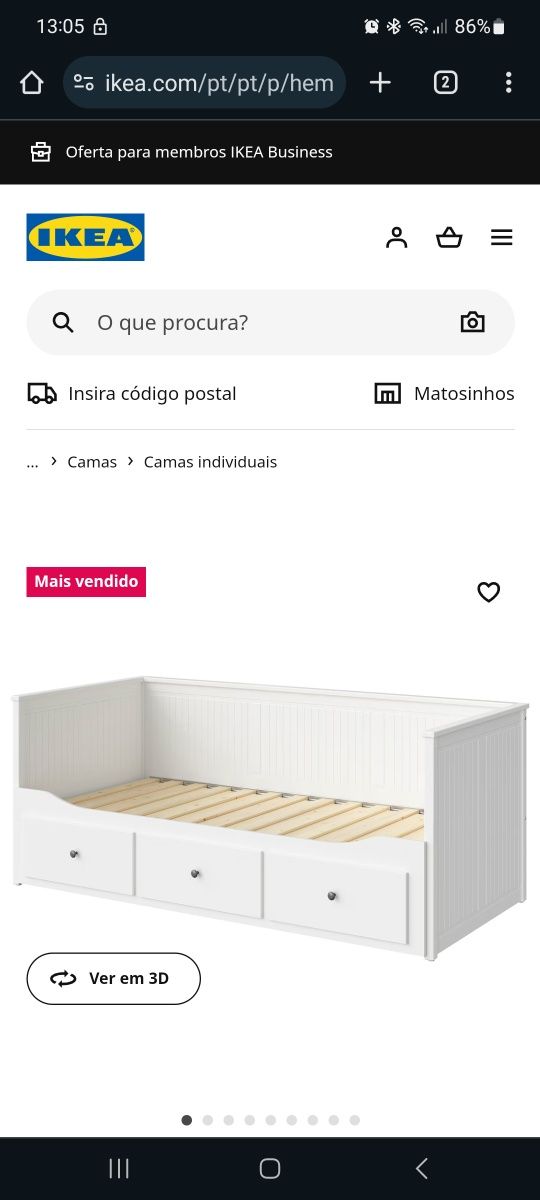 Cama IKEA Hemnes + mesa cabeceira EKET