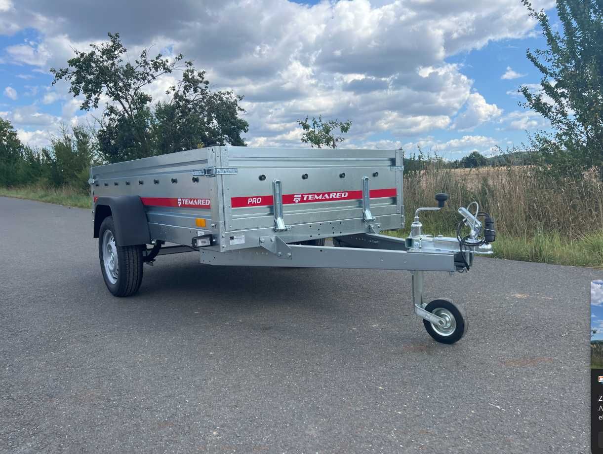 Przyczepa Temared 750kg 263 x 125 transport cała Polska