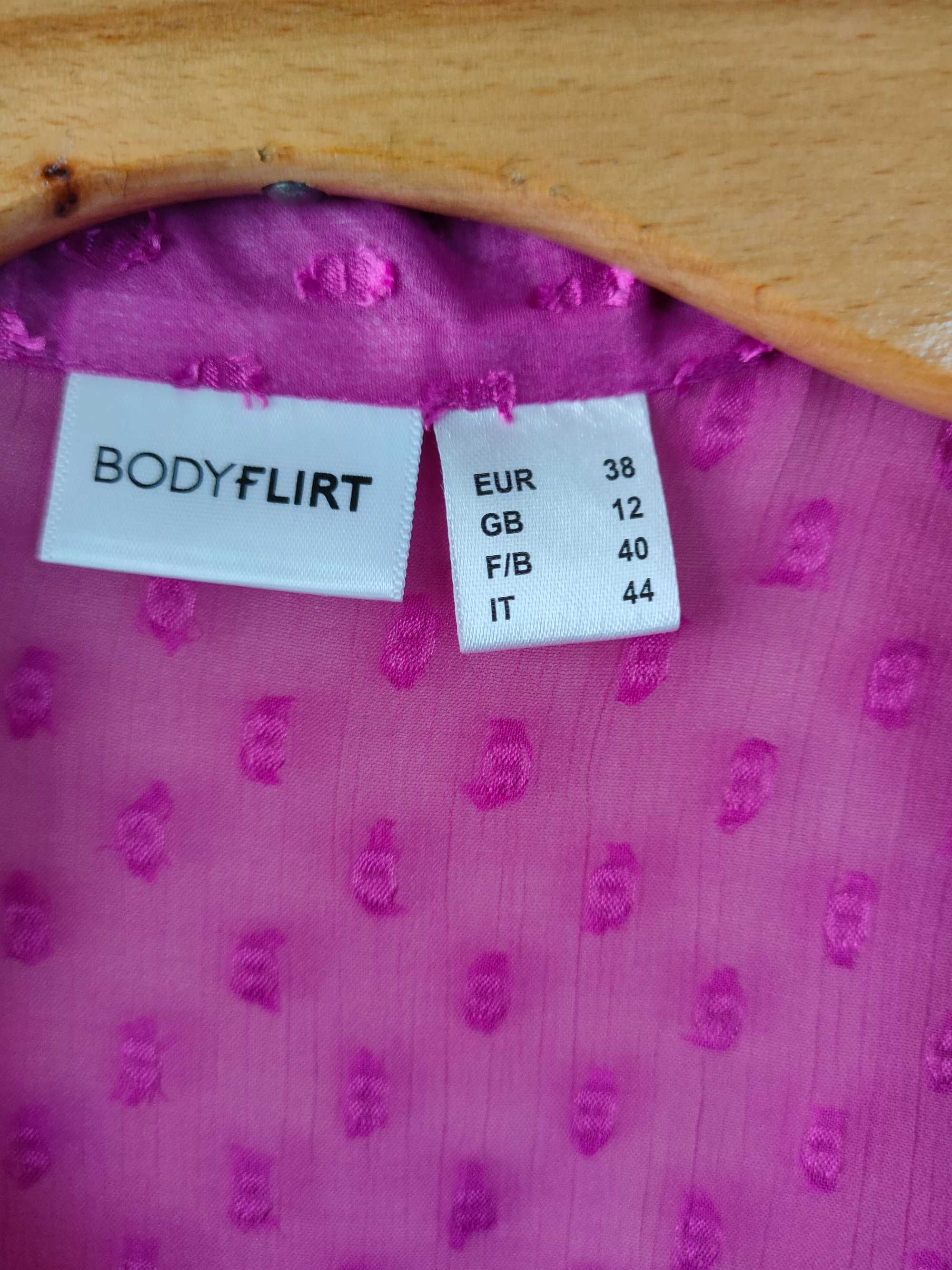 NOWA, fioletowa, elegancka bluzka r. 38, Bodyflirt (Bonprix)
