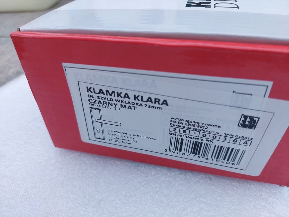 Klamka  72 mm drzwi zewnętrzne czarna