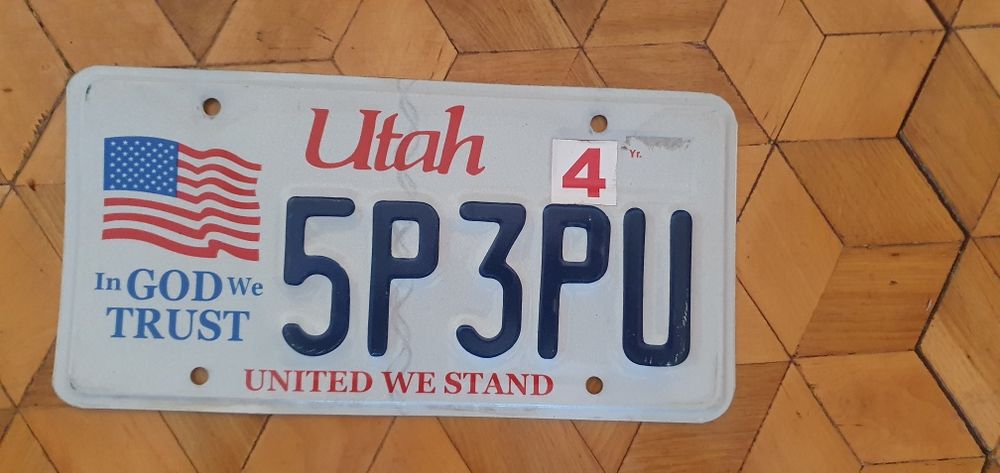 Utah tablica rejestracyjna USA oryginal