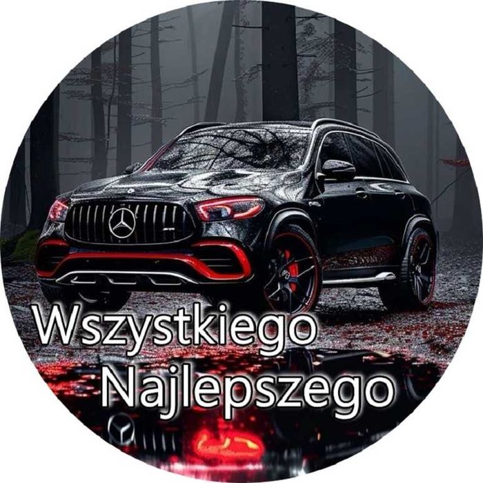 Opłatek na tort Urodziny Mercedes GLC Samochód Auto Tekst Gratis
