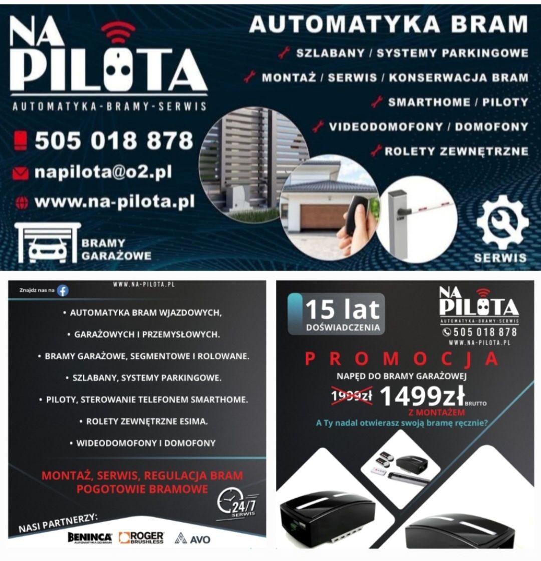 Automatyka-Bramy-Serwis Napędy Szlabany Wideodomofony Serwis 24/7
