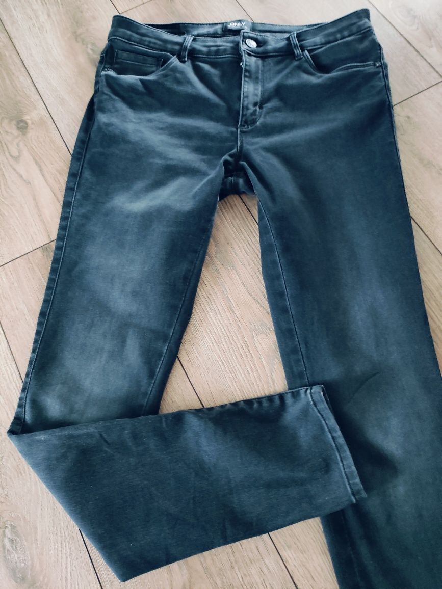 Spodnie jeansy rurki Only L 32 szare elastyczne