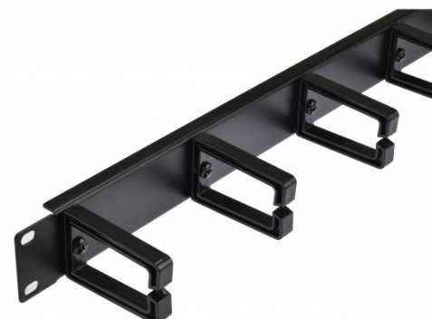 Organizator kabli RACK 19" 1U metalowy NEKU z plastikowymi uchwytami