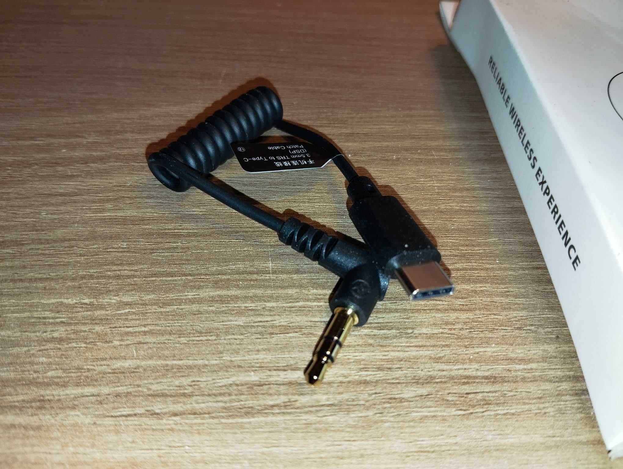 Kabel - Mini Jack Audio / USB-C - Spiralny