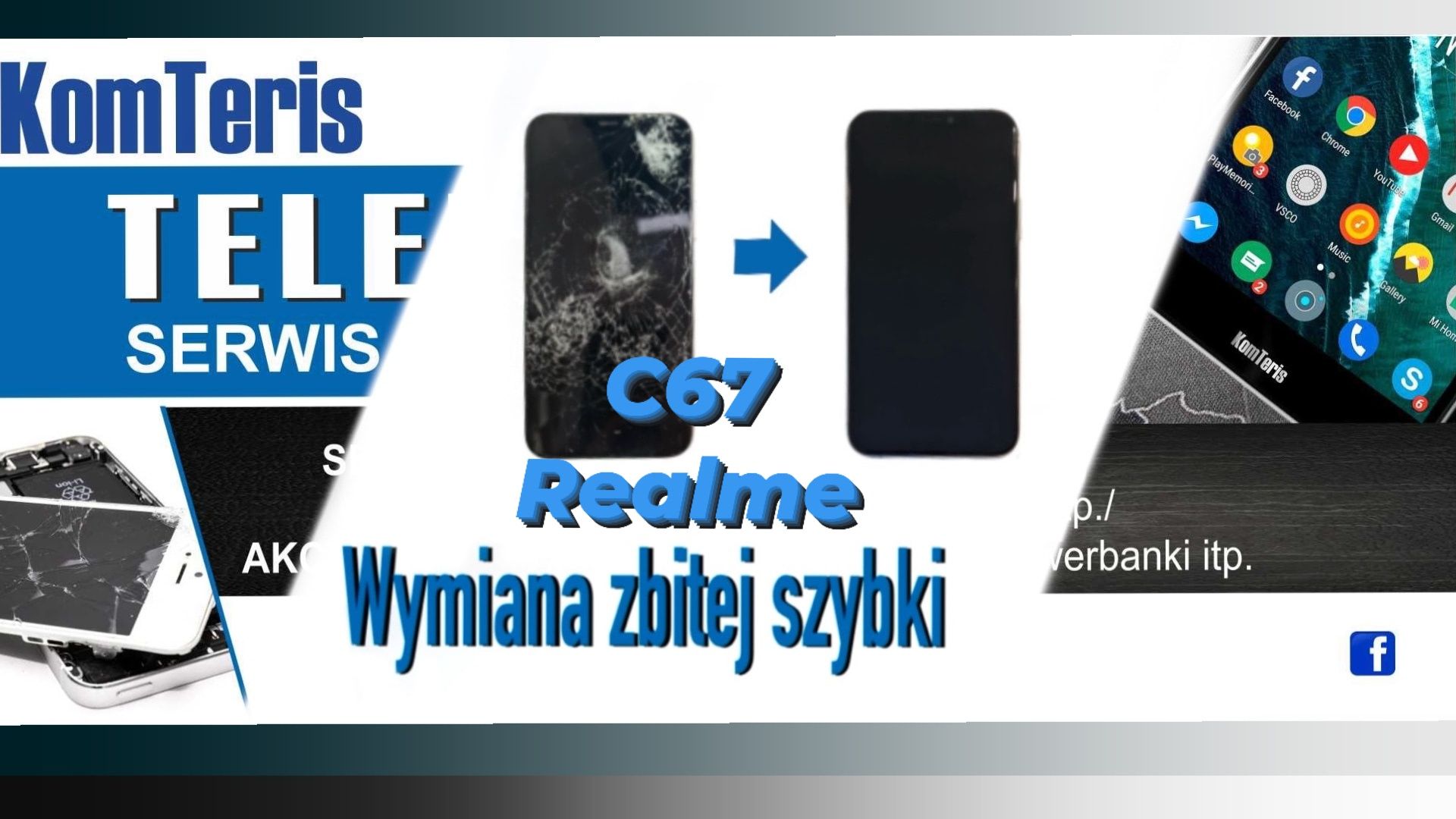 Realme C67 wymiana zbitej szybki szyby wyświetlacza