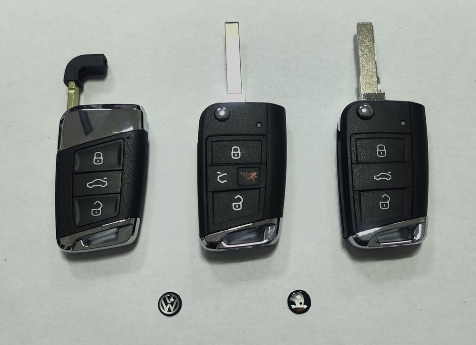 Выкидной ключ VW, Skoda, Seat, на 3, 4 кнопки после 2012г.в.