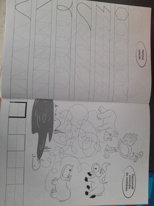 Rysuje zygzaczki I szlaczki że strusiem, z królikiem