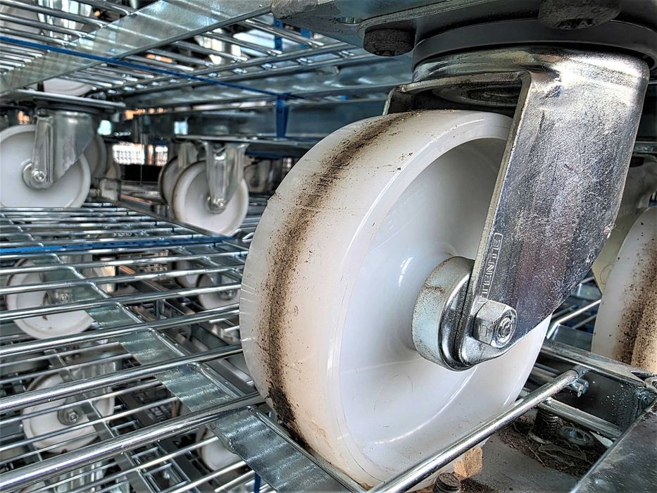 Wózek Kosz Transportowy Magazynowy Kurierski Siatkowy Rollkontener