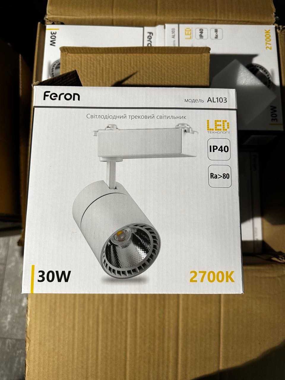 Трековый LED светильник Feron AL103 30W белый, теплый свет