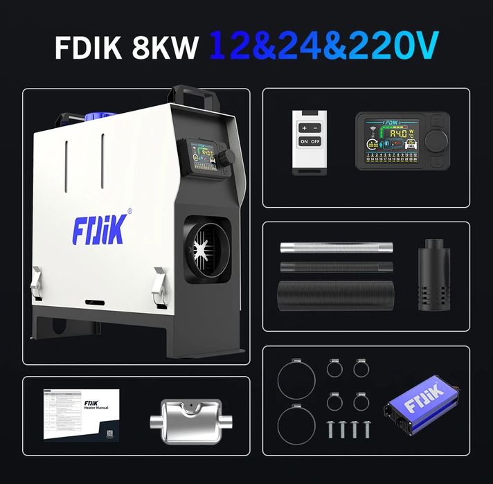 Автономний дизельний обігрівач (вебаста) FDIK 8kw автономка грілка