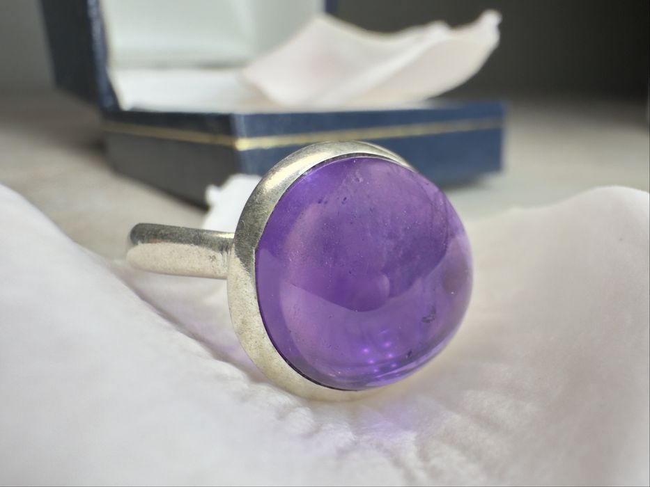Срібний перстень 925-ї проби з аметистом