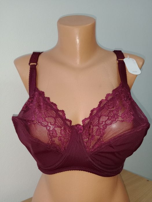 Biustonosz koronkowy burgundowy 46/105G